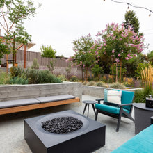 Concrete walls create spaces