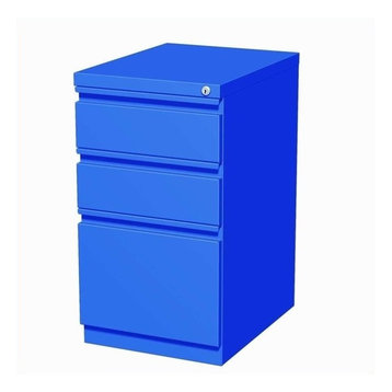 Hirsh 20-inch Deep Metal Mobile Pedestal File 3-Drawer Box/Box/File Classic Blue