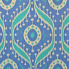 Aqua Blue Purple Ikat Linen Clarence House Fabric Tribal Tagore, Standard Cut