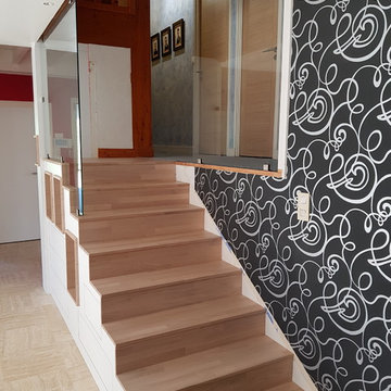 Escalier avec rangement intégré