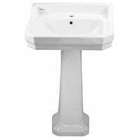 Whitehaus B112M-P China Series 21-1/2" Pedestal Bathroom Sink - White