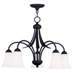 Livex Lighting - Ridgedale Chandelier, Black - Bring a simple, yet eye-catching style into your home with this lovely chandelier. The geometric design will add interest to kitchens and breakfast nooks alike. Painted in a black finish, this design will bring light for years to come.�