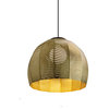 Amicus 16" Pendant, Brushed Brass Shade, Dark Stained Walnut, E26
