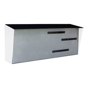 Locking Mid Century Modern Mailbox 2 Tone Black Contemporary Mailboxes By Modern Mailbox