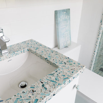 Vetrazzo Floating Blue Mosaic Tiles