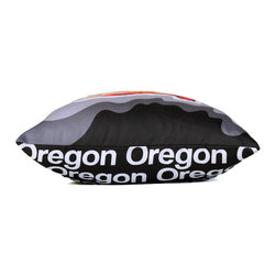 Oregon Map Pillow, Charcoal - Decorative Pillows