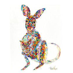 A Mother&rsquo;s Love | Kangaroo and Joey Painting - Paintings