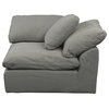 Sunset Trading Puff 4-Piece L-Shaped Fabric Slipcover Sectional in Gray
