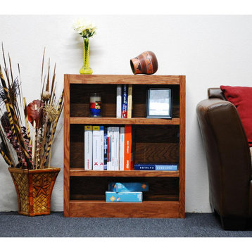 Concepts in Wood Single Wide Bookcase, 3 Shelves, Dry Oak Finish
