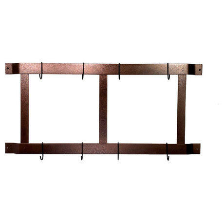 Rogar Ultimate Wall Mounted Pot Rack, Hammered Copper