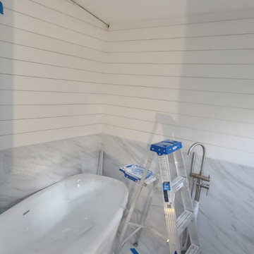 Bathroom rehab with new shower and tub