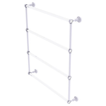 Pacific Grove 4 Tier 30" Ladder Towel Bar with Groovy Accents, Matte White