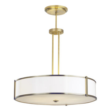 Ilex HRP30-DS-AC-AB-IN Hatbox 30" Round Pendant w. Double Stem. Incandecent. Shi