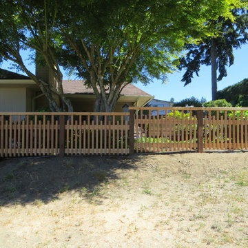 Skip tooth cedar fence