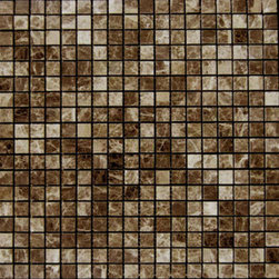 Dark Emperador Marble 5/8x5/8 Mosaic Tile Polished - Home Accessories & Decor