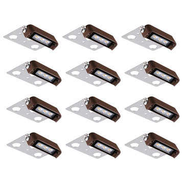 12-Pack 4" LED Step Lights, 2700K Soft White, Rotatable, Low Voltage