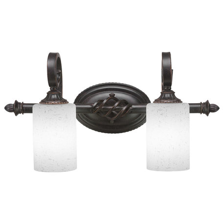 Elegante 2-Light Bath Bar, White Muslin