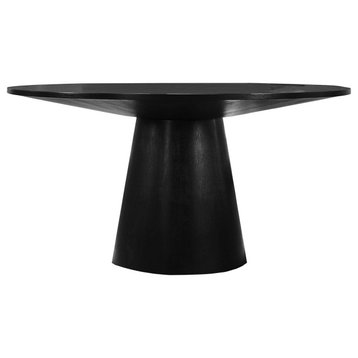 Terra Transitional Round Dining Table Only, Black