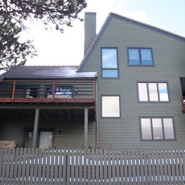Modern Natural Exterior | Green Fiber Cement Siding with Wood Accents