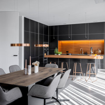 bulthaup b3 in Linoleum und Nussbaum