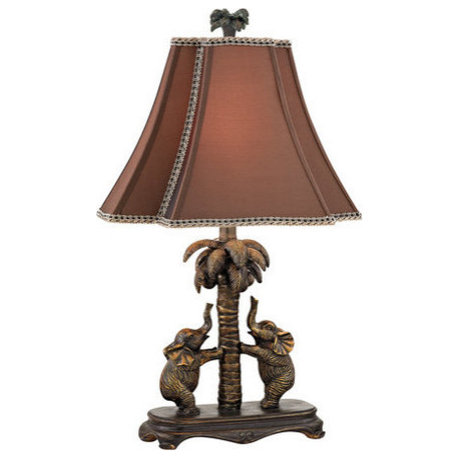 24" Adamslane Elephant Table Lamp, Bronze