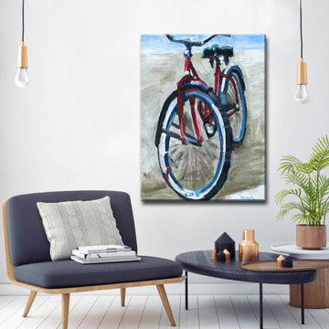 'Red Bike' Ready2HangArt Canvas by Dana McMillan
