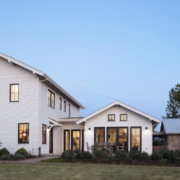 Two Belles Napa Family Compound- Farmhouse, old stone building, red barn