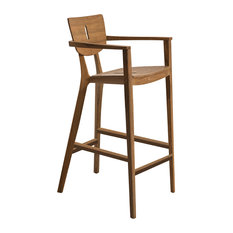 OASIQ - DIUNA Barstool With Arm in Teak - Bar Stools and Counter Stools