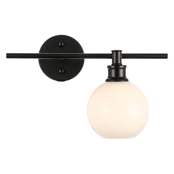 Brass Finish & Clear Glass 1-Light Right Wall Sconce, Black, Shade Fro