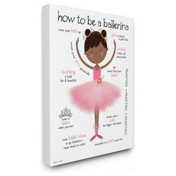 How to Be A Ballerina Diagram Black Haired, Canvas, 11"x14"