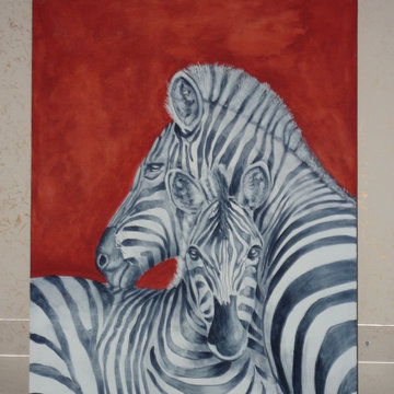 Pannello decorativo con zebre