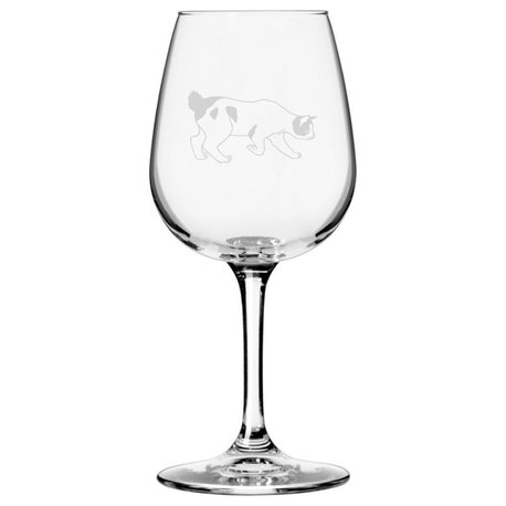 Japanese Bobtail, Side View 2 Cat All Purpose 12.75oz. Libbey Wine Glass