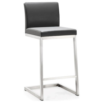 Parma Gray Stainless Steel Counter Stool Set of 2