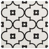 8"x8" Gueliz Handmade Cement Tile, White/Black, Set of 12
