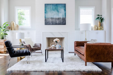 Living room - contemporary living room idea in Miami