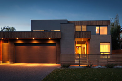 Contemporary exterior home idea in Calgary