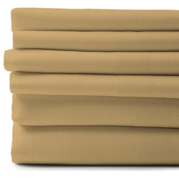 1800 Count 6-Piece Egyptian Cotton Deep Pocket Sheets, Gold, Twin / Twin Xl