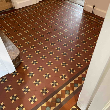 Edwardian Tile Hallway Restoration in Mount Nod Coventry