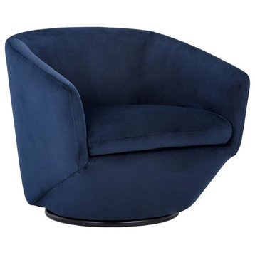 Flutura Swivel Lounge Chair - Metropolis Blue