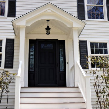 Front Entry Composite and PVC Portico, ProVia Entry Door and Window Replacement