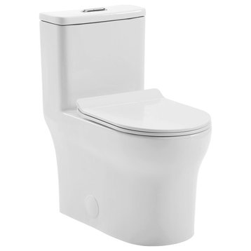 Burdon One-Piece Elongated Toilet Vortex Dual-Flush 1.1/1.6 gpf