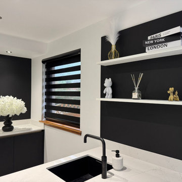 Black and White Handleless Kitchen in Fraserburgh