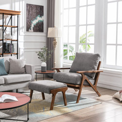 Charles Lounge Armchair (With Ottoman) - Armchairs And Accent Chairs