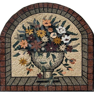 The Colorful Daisies Mosaic Basket, 46"x46"