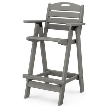 Polywood Nautical Bar Chair, Slate Gray