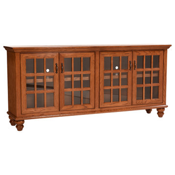 80" Traditional Oak Sideboard Buffet, Concord Cherry