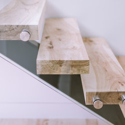 Bleached Southern Pecan stairs. - Wood Flooring
