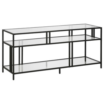 Cortland Rectangular TV Stand with Glass Shelves for TV's up to 60 in...