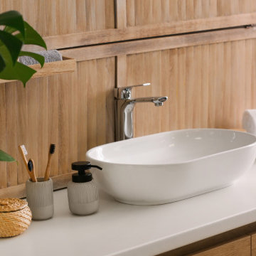 Mediterranean Bathroom Design in Ealing