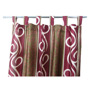 Mogul Interior - Patterned Curtains Luxurious Drapes Drapery Window Panels Pair Tab Top, 48"x108" - Curtains